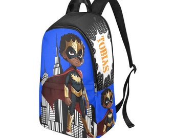 Black Boy Backpack, Spiderboy bookbag, Spiderboy birthday, Custom backpack, Custom book bag,  black boy joy, gift