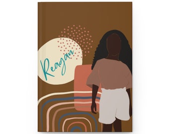 Black girl journal, black girl notebook, custom journal, personalized notebook, birthday gift, youth journal, youth notebook, black girl