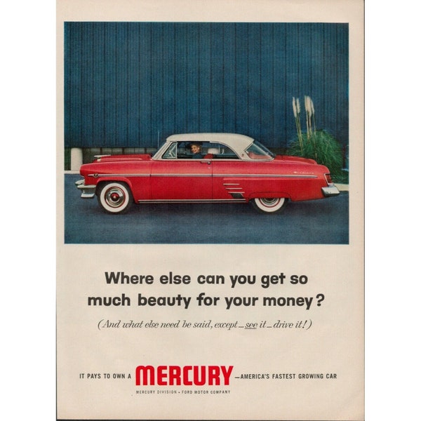 1954 Mercury Division, Ford Motor Company Vintage Print Ad (L5)