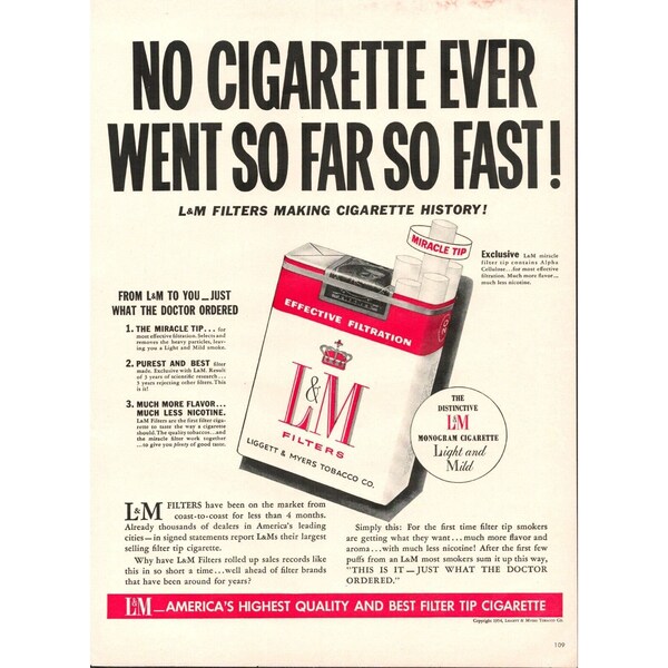 L and m cigarettes etsy