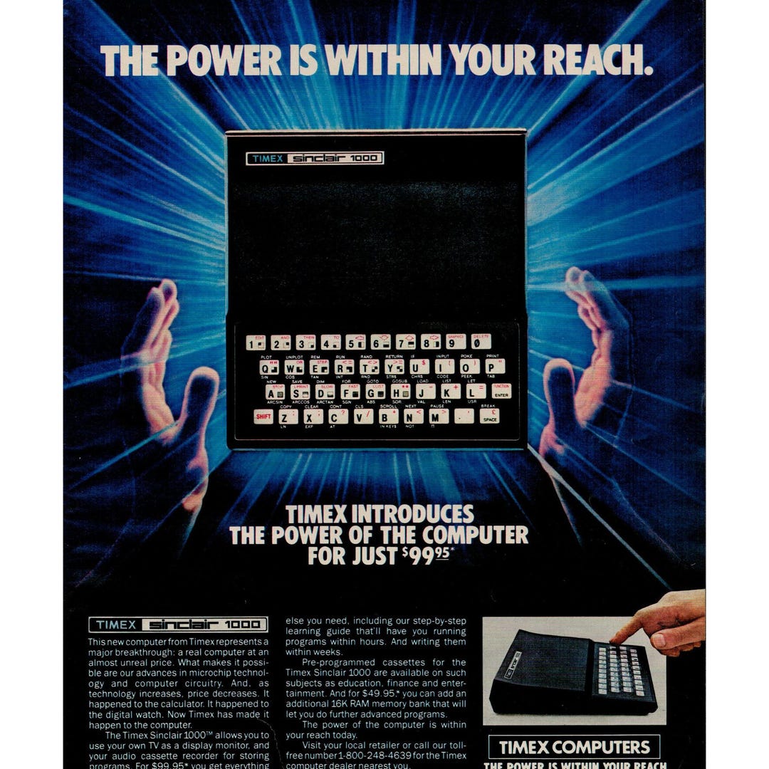 1982 Timex Sinclair 1000 Computer Vintage Print Ad (L16) - Etsy