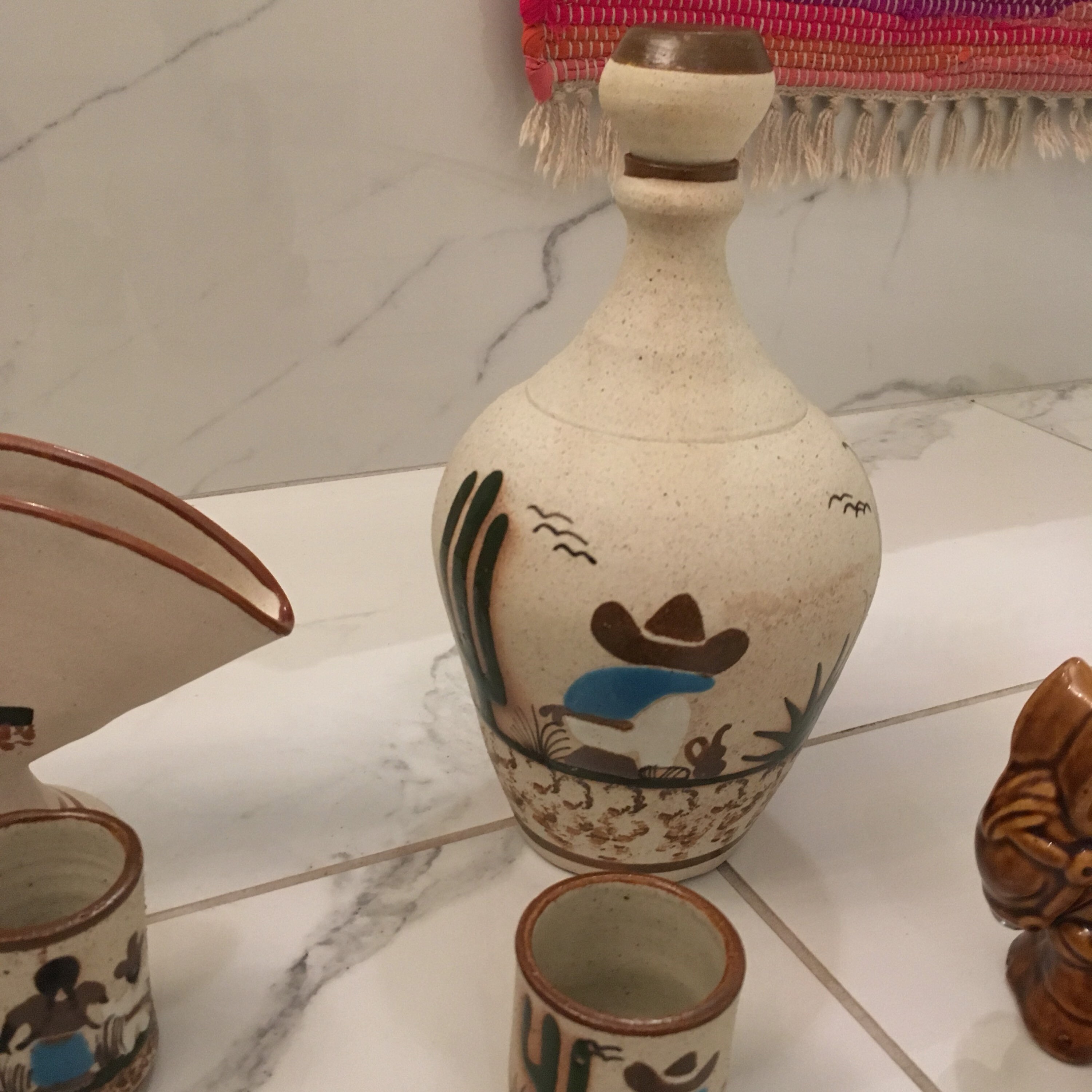 Vintage Mexican cactus tequila set Etsy