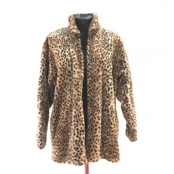 Leopard print fur coat / jacket