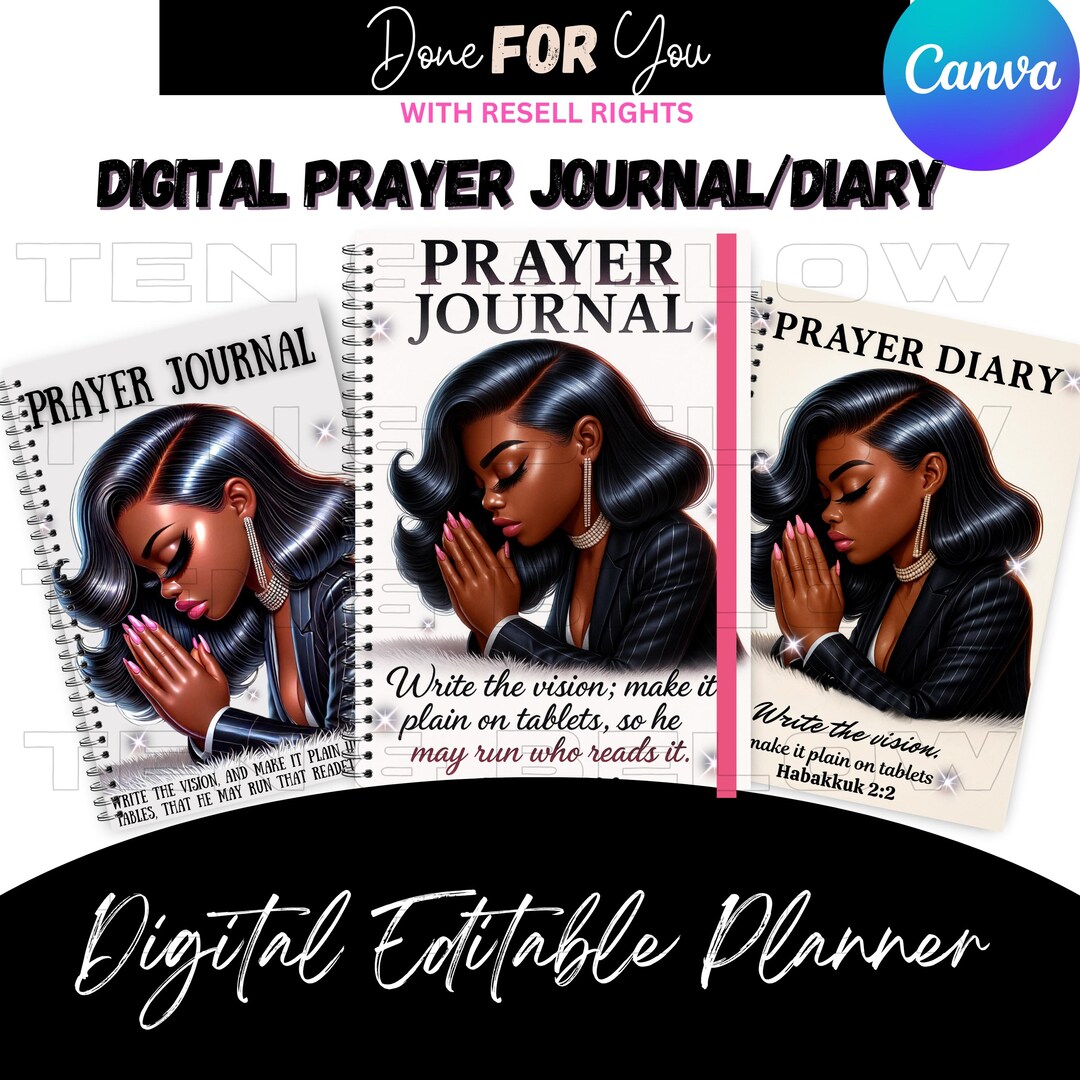 Digital Prayer Journal for Women | Habakkuk 2:2 Theme + 3 Beautiful ...