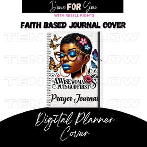 A Wise Woman Puts God First Prayer Journal Cover |Instant Digital Download |Afro Woman PNG |Christian PNG |Faith Based Planner| Sublimation