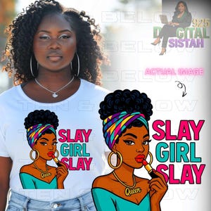 Slay Girl Slay PNG SVG | Black Girl Magic | Afrocentric Digital Art|  Black Queen | Sublimation | Melanin Queen Clipart | Instant download