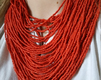 Green wooden bead necklace Bib necklace Ukrainian jewelry in Boho style Ukrainian jewelry Gift from Ukraine