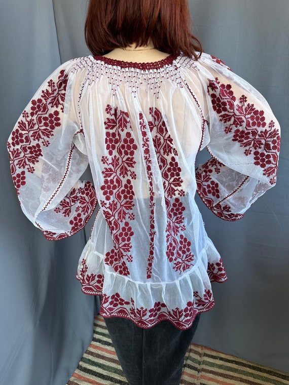 Embroidered blouse Romanian blouse Hungarian blou… - image 7