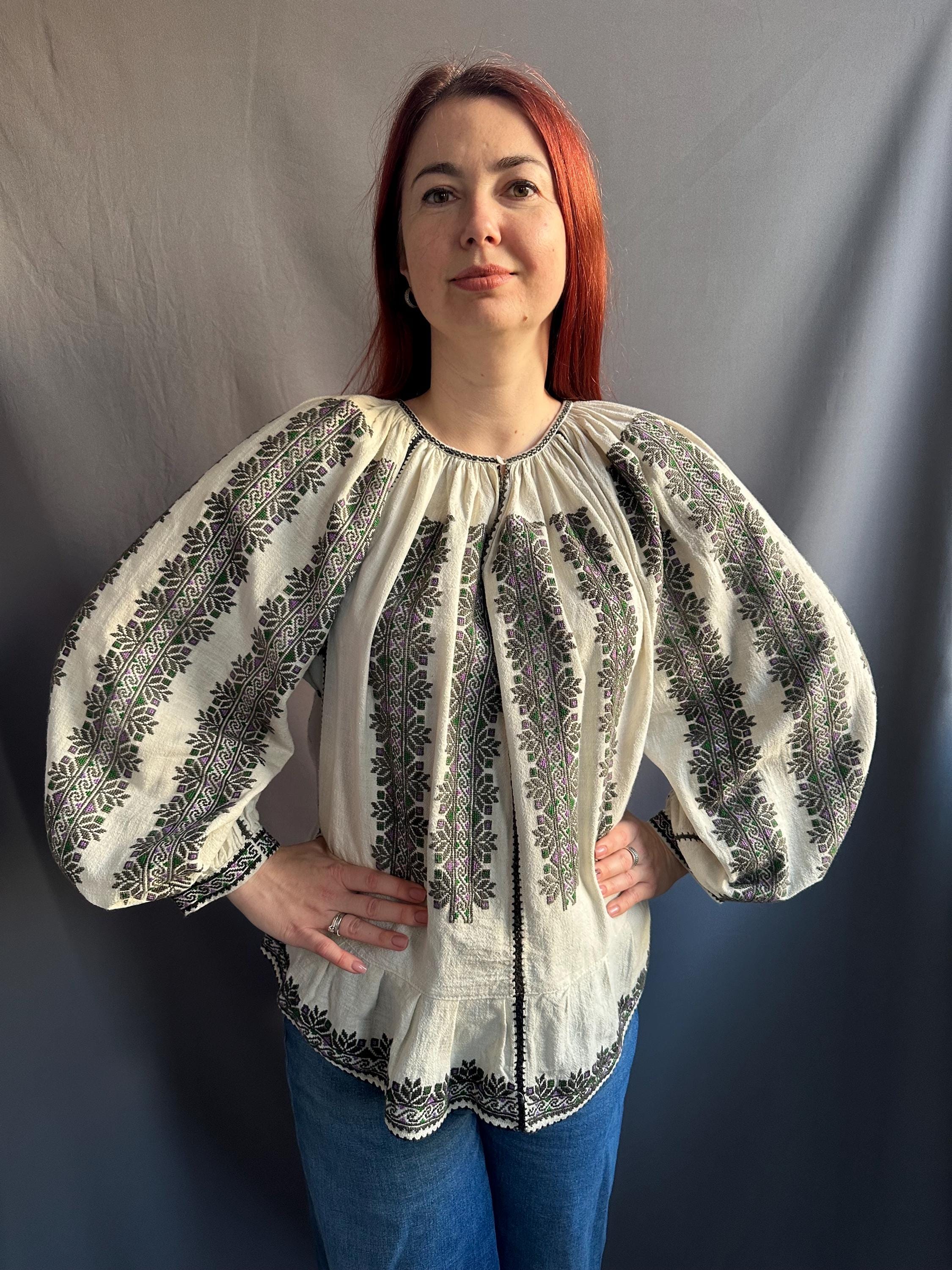 トップス antique Rumania blouse Romanian Blouse Embroidered Top Vintage Blouse Antique
