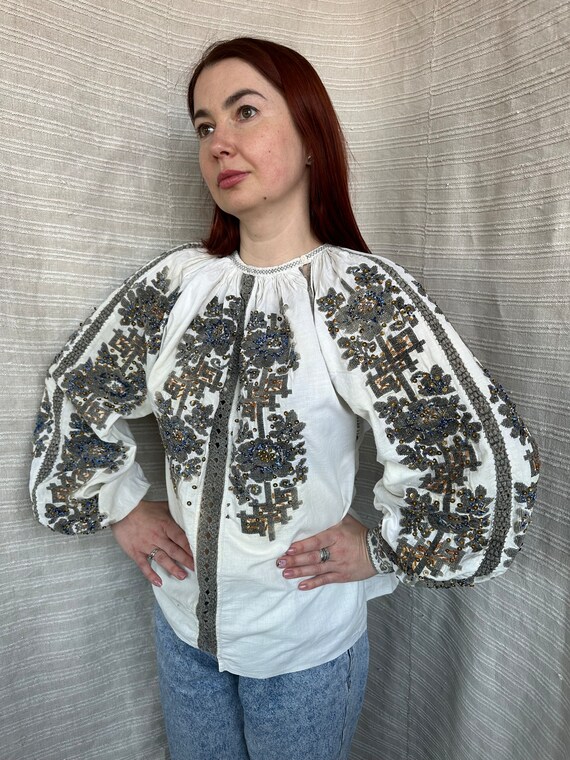 Romanian blouse Embroidered vintage blouse Chic f… - image 2