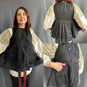 Vest Vintage vest Velvet vest Antique vest Antique clothes Romanian vest Ukrainian vest Sleeveless jacket Vintage outfit Wool vest