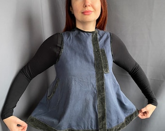 Vintage folk vest/Ukrainian Kersetka/Wear traditional/1920 th peasant/festive cloth/Handicrafted vest/sleeveless jacket
