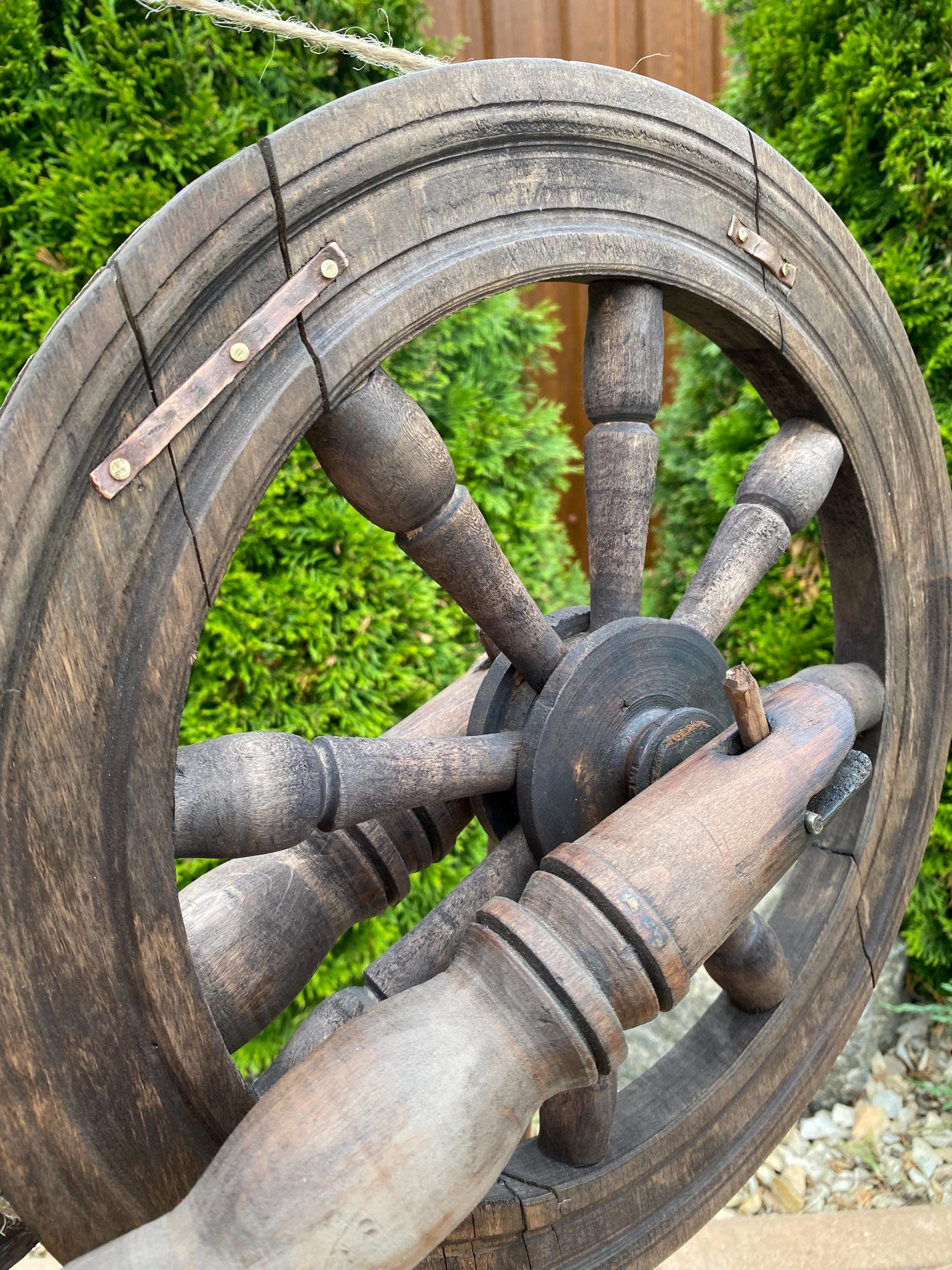Working Spining Wheel Small Working Spinning Wheel Vintage Spinning Tool Manual Spinning ...