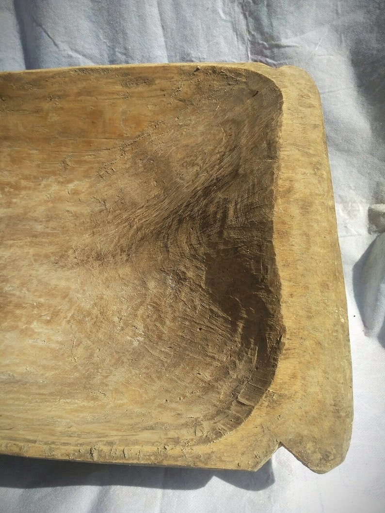 Primitive antique wooden dough bowl Rustic decor One piece if wood Handcarved dough bowl Primitive wooden bowl