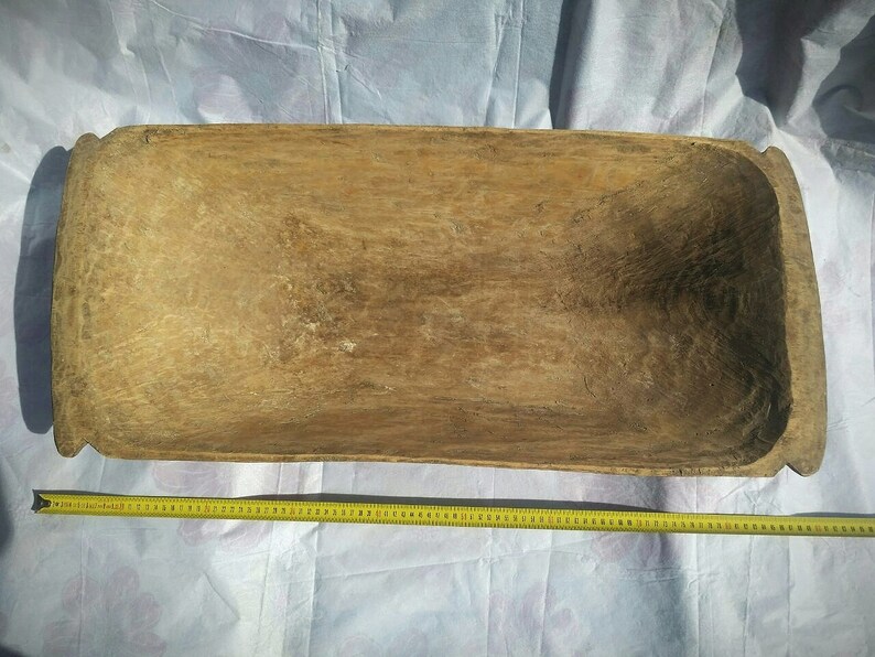 Primitive antique wooden dough bowl Rustic decor One piece if wood Handcarved dough bowl Primitive wooden bowl