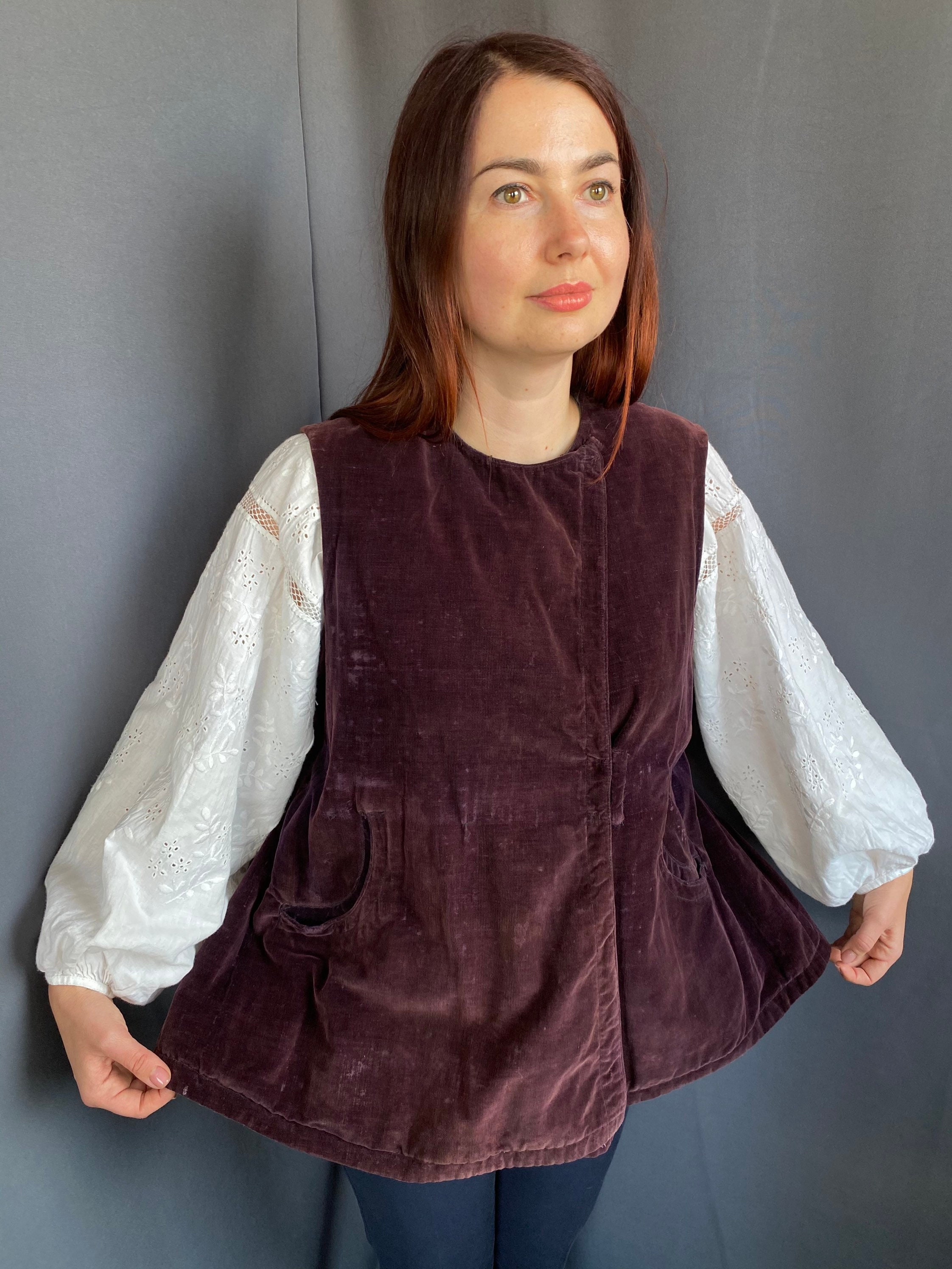 Velvet vest Vintage vest Antique vest Vintage jacket Antique Etsy