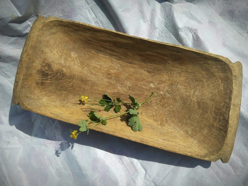 Primitive antique wooden dough bowl Rustic decor One piece if wood Handcarved dough bowl Primitive wooden bowl