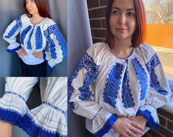 Romanian blouse Romanian outfit Vintage outfit Bohemian style Vintage fashion Edwardian style Crochet cuffs