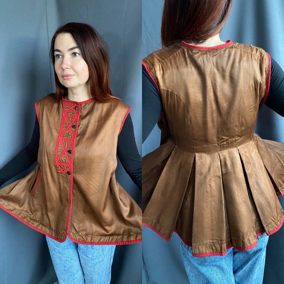 Buy Vintage Brown Vest Ukrainian Kersetka Antique Vest Vintage 
