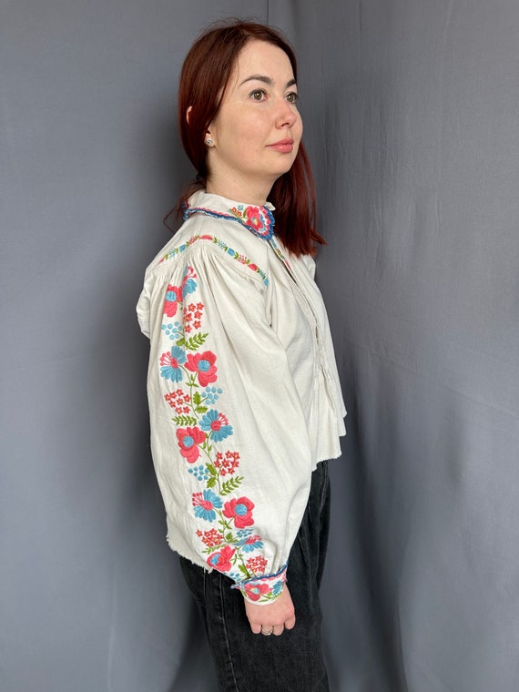 Romanian blouse Bohemian style Embroidered blouse… - image 4