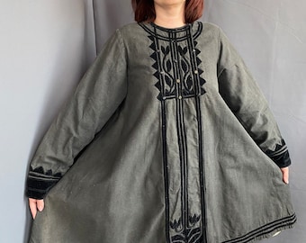 Antique jacket vest with sleeves Kersetka Womens clothing Gift for her birthday Vintage charm outfit  Antique coat Ethnic jacket