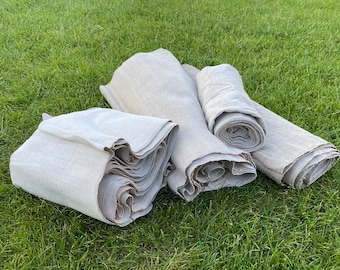 Antiek linnen zelfgesponnen hennepstof/Vintage handgeweven Europees textiel/biologisch rustiek graanzakmateriaal voor het naaien van bekleding DIY