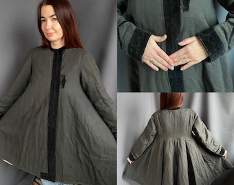 Vintage Jacket Antique coat Vest with sleeves Handmade coat Antique clothes Antique coat Edwardian style Peasant clothes