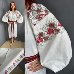 Embroidered Ukrainian vintage Oversized dress   Embroidered Ethnic shirt Vyshyvanka vintage Sorochka Gift for her Folk embroidered
