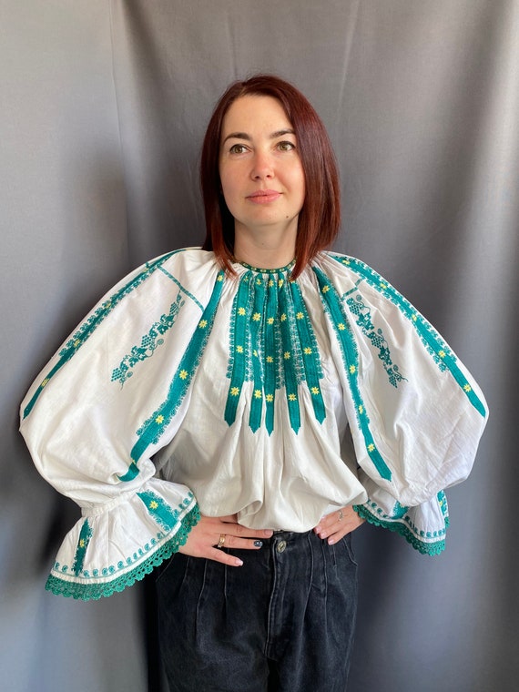 Romanian blouse Hungarian blouse Antique blouse P… - image 1