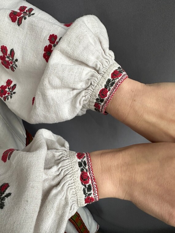 Embroidered dress Linen dress Vintage outfit ! Uk… - image 6