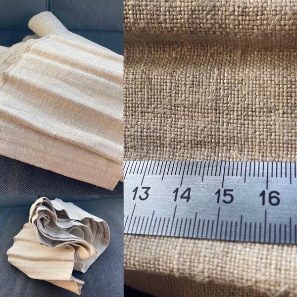 Antique linen Homespun hemp  Antique hemp European linen French linen Organic handwoven canvas Primitive ethnic fabric European fabric