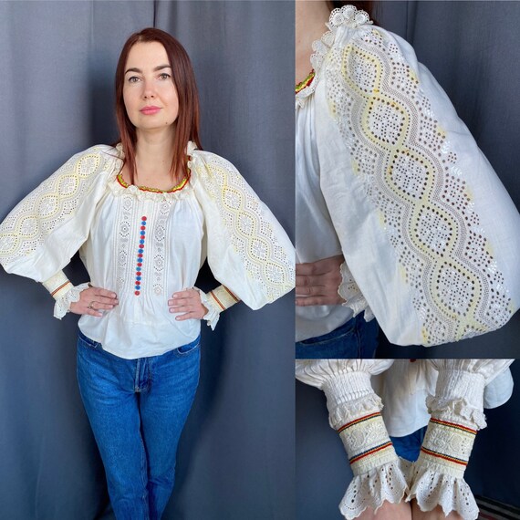 Hungarian blouse Romanian blouse Embroidered blous