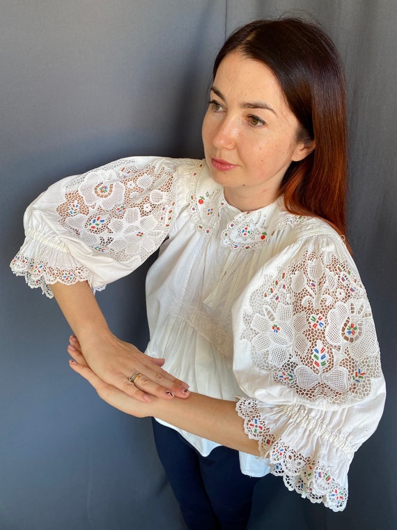 Romanian blouse  Hungarian blouse Vintage Romania… - image 8