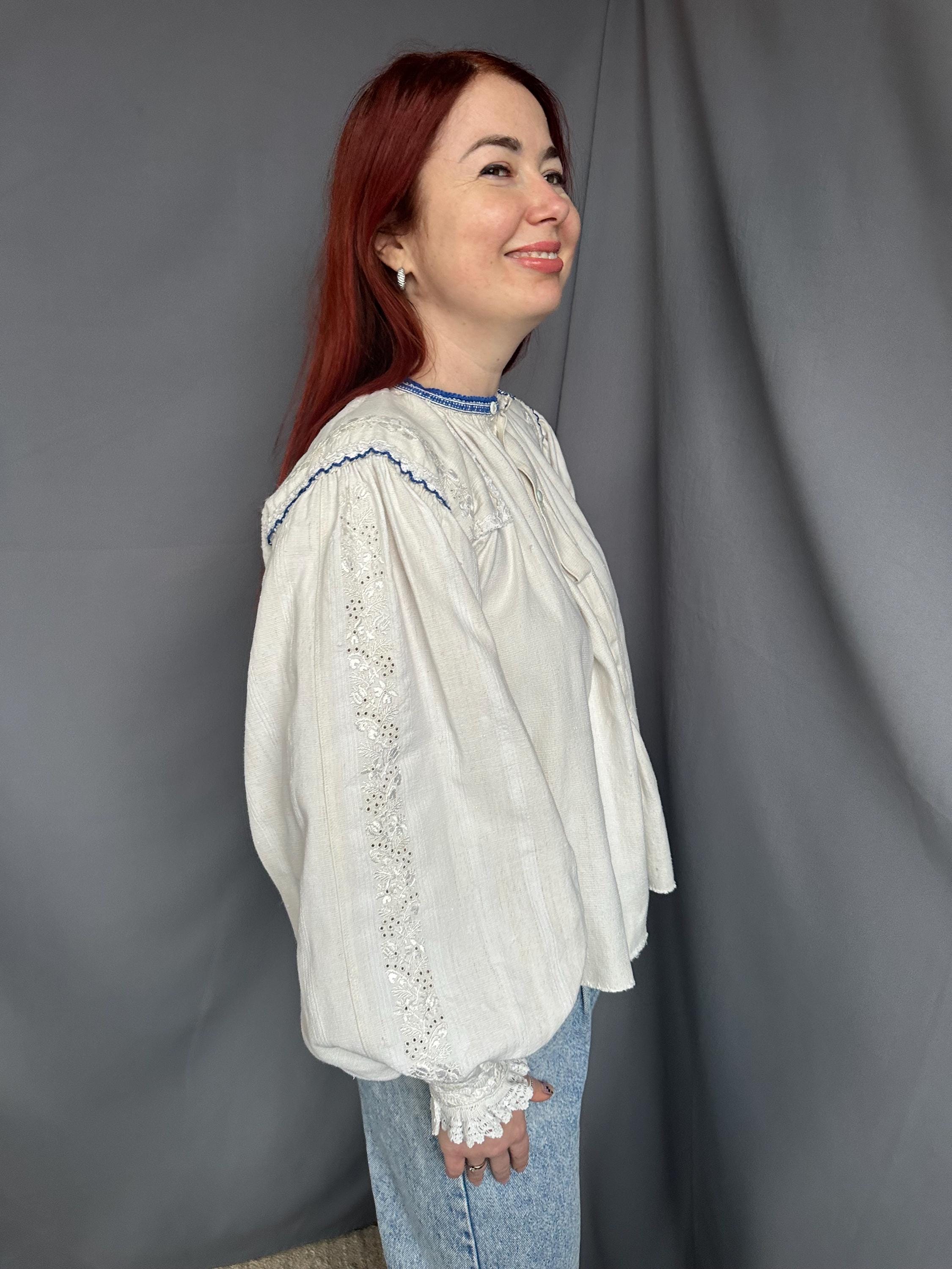 Romanian Antique Romanian Embroidered Blouse Antique Clothes