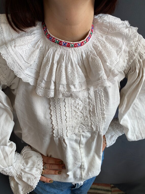 Embroidered blouse Romanian blouse Antique blouse… - image 6
