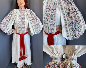 Romanian dress Hungarian dress Romanian outfit Vintage outfit Bohemian style Vintage fashion Edwardian style Antique dress Shirt