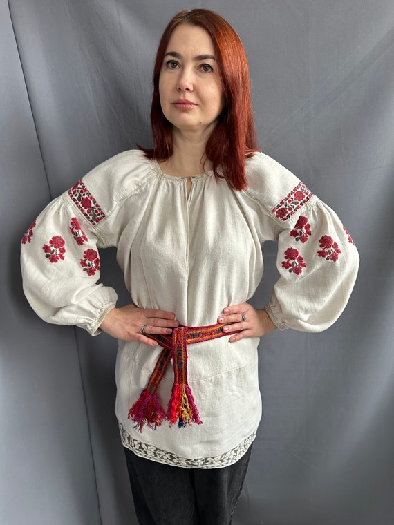 Embroidered blouse  Ukrainian blouse dress Antiqu… - image 6