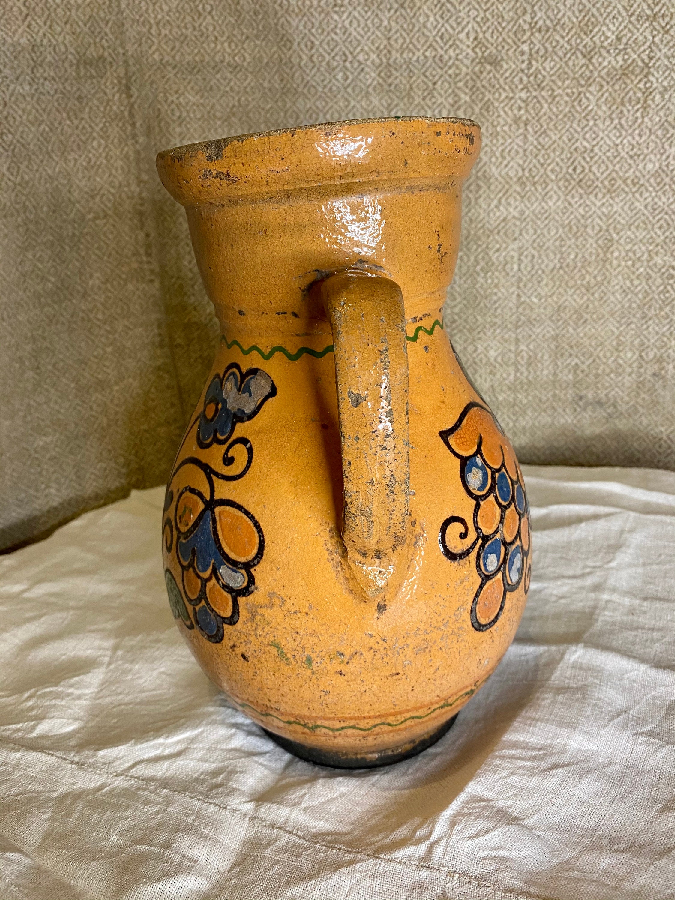 Primitive Clay pottery Vintage jug Rustic pot Farmhouse decor Etsy