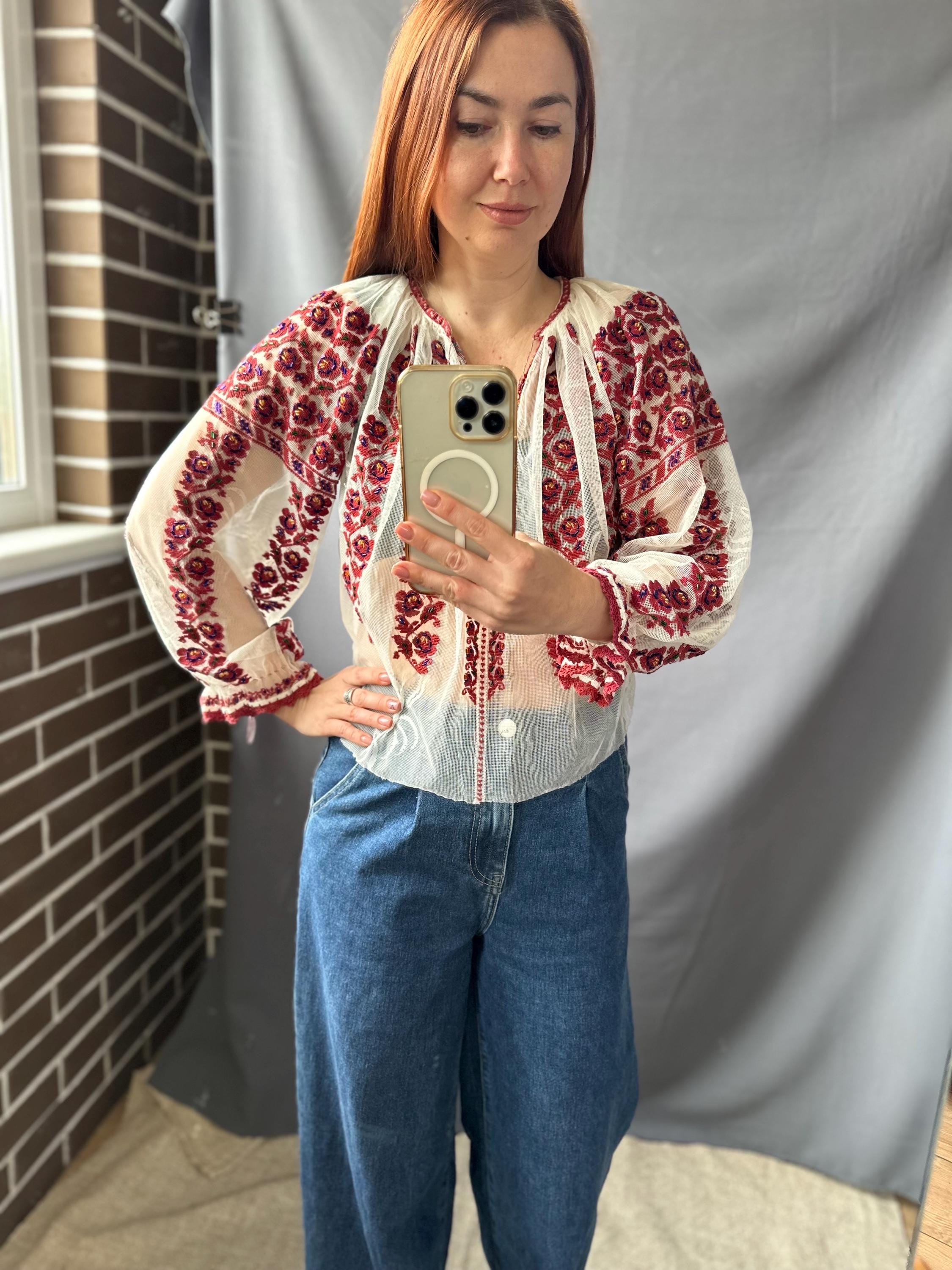 トップス antique Rumania blouse 1950s Romanian Embroidered Peasant Blouse – Swank Vintage