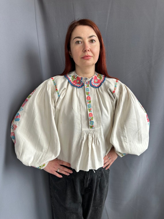 Romanian blouse Bohemian style Embroidered blouse… - image 6