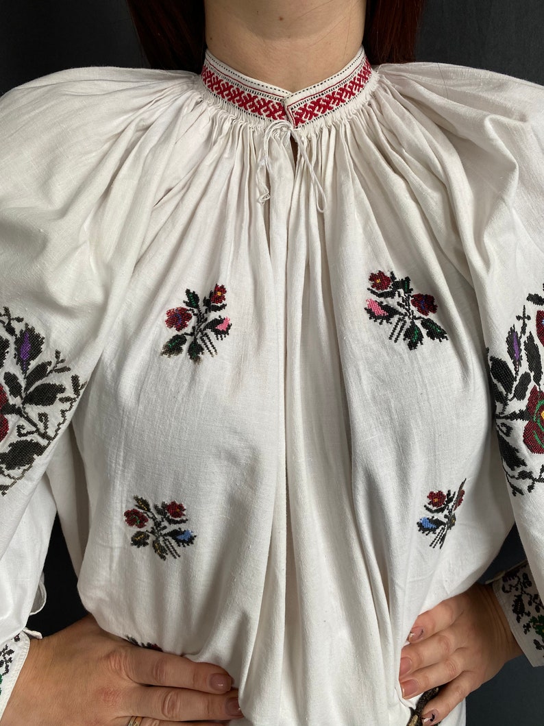 Embroidered dress Artistic embroidery Vintage outfit Gift for her Peasant clothes
