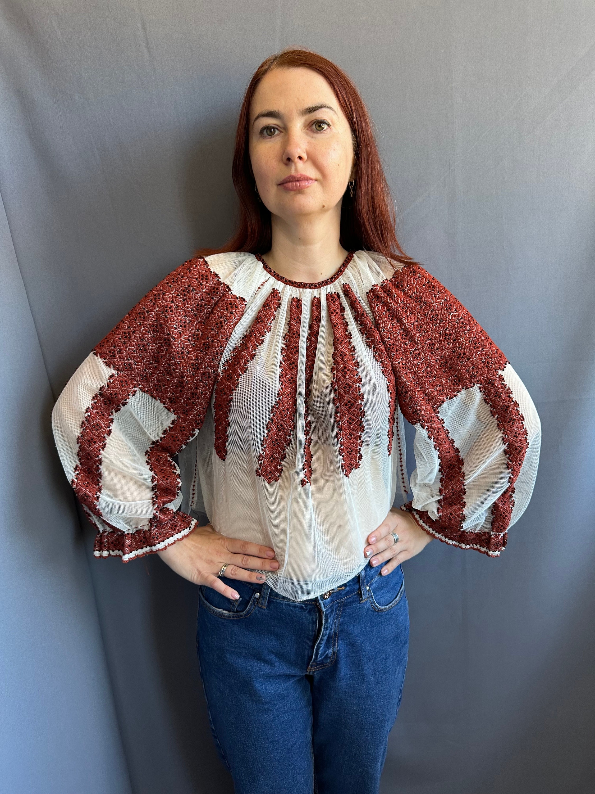 Romanian Blouse Embroidered Blouse Vintage Dress Heavy
