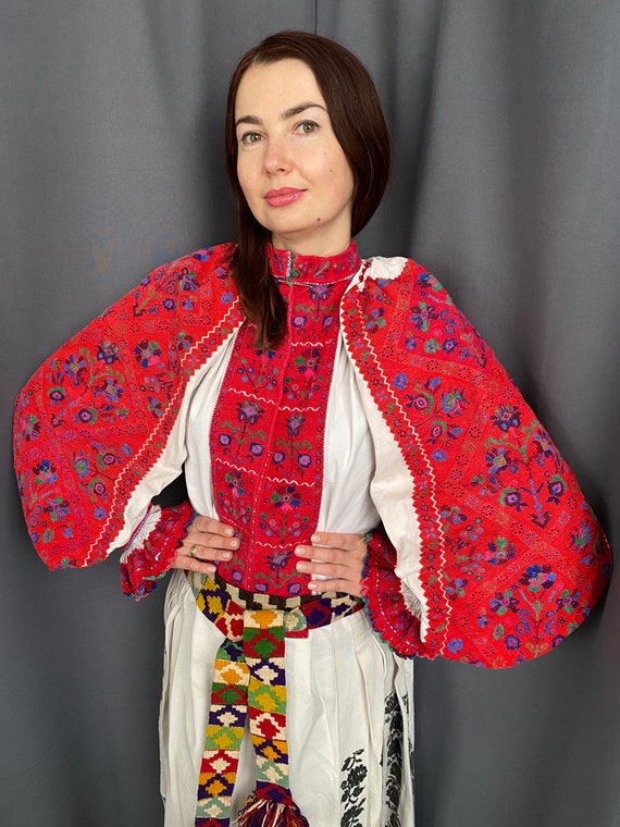 Gorgeous Red Romanian dress Completely handmade U