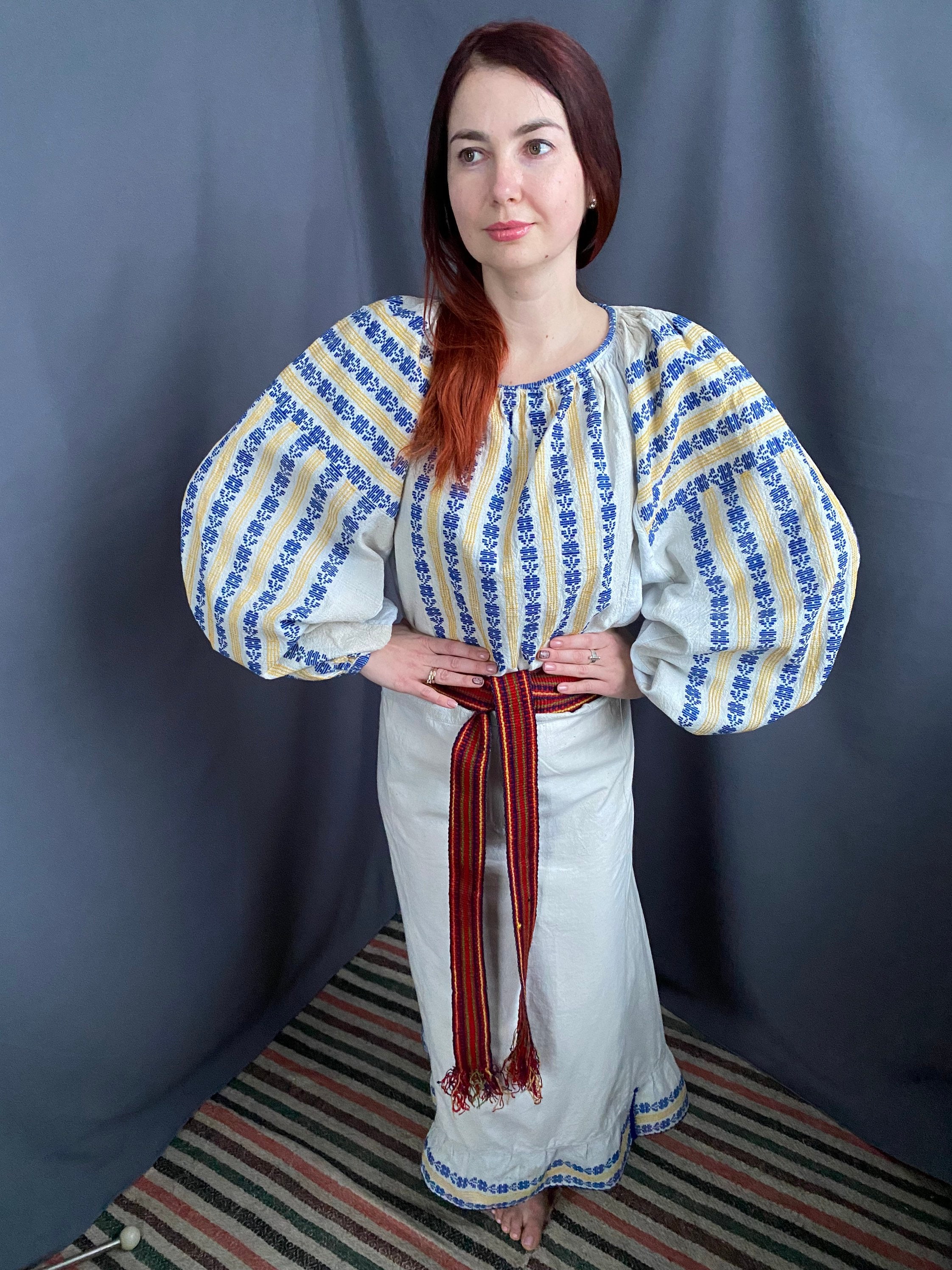 Romanian Blouse Vintage Romanian Embroidered Dress Antique Smock