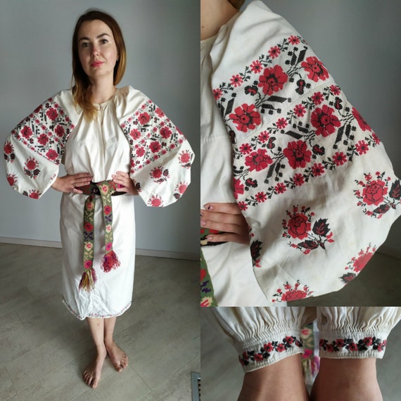 Embroidered dress Folk embroidered Ukrainian sty