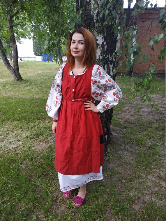 Vintage Ukrainian sarafan Antique clothes Ukrainia