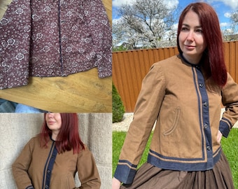 Antike Weste Vintage-Weste Samtapplikation im Boho-Stil Antike Kleidung Tragen Sie traditionelle antike Jacke Vintage-Jacke ukrainische Weste