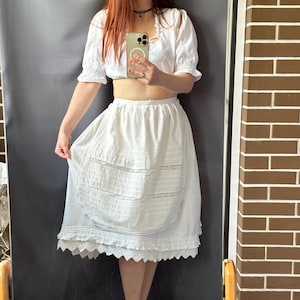 Set of vintage skirt and apron Wear traditional clothing Boho style Handcrafted Folk embroidered woman’s skirt and apron