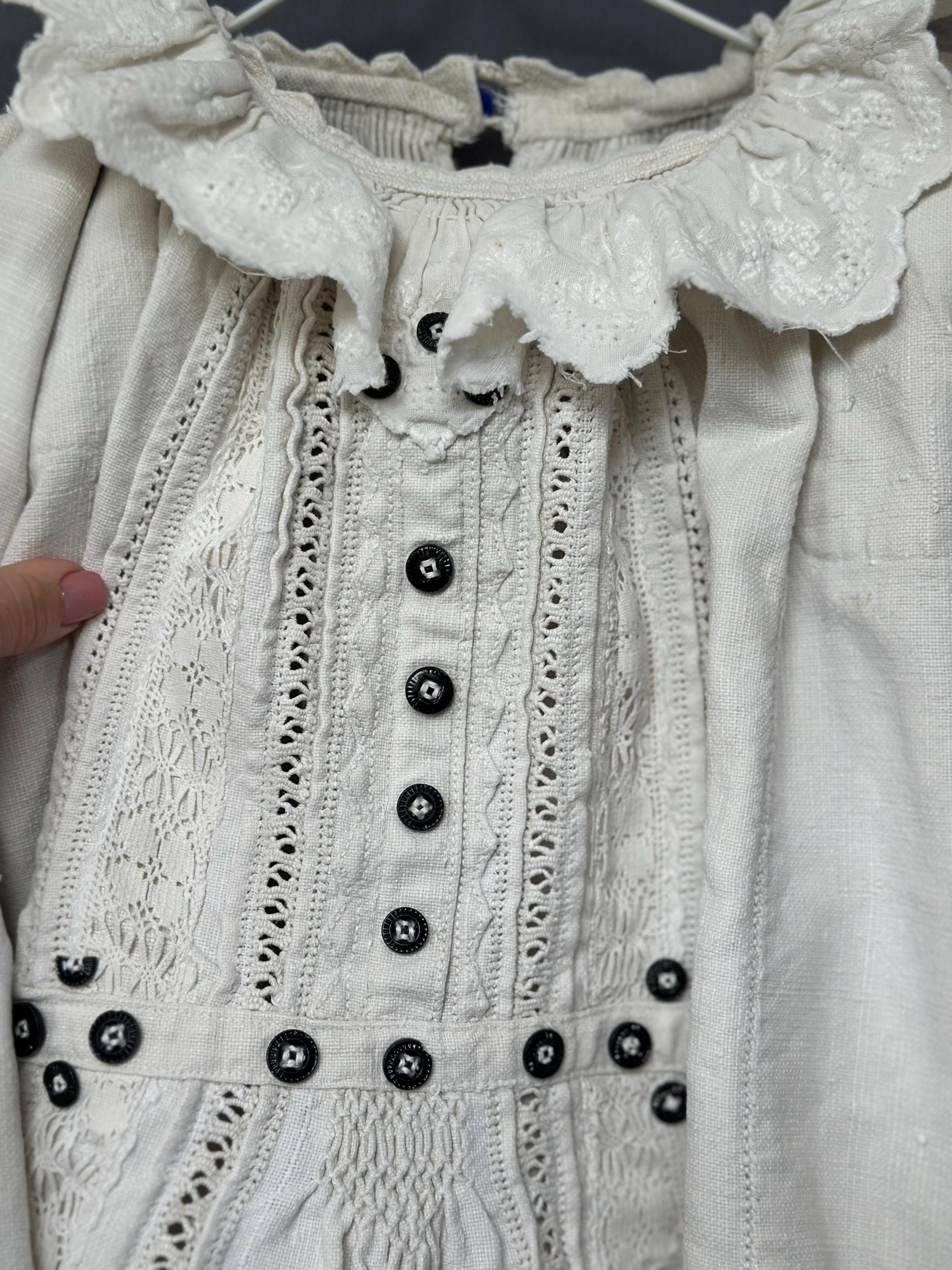 Romanian Blouse Edwardian Style Vintage Embroidered Blouse