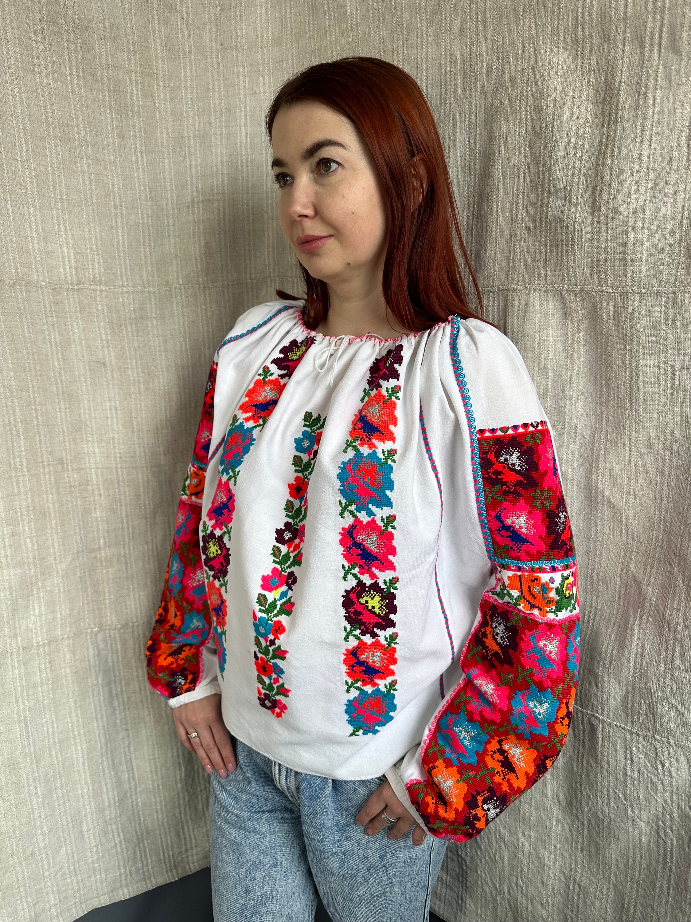 トップス antique Rumania blouse Romanian Blouse Embroidered Top Vintage Blouse Antique